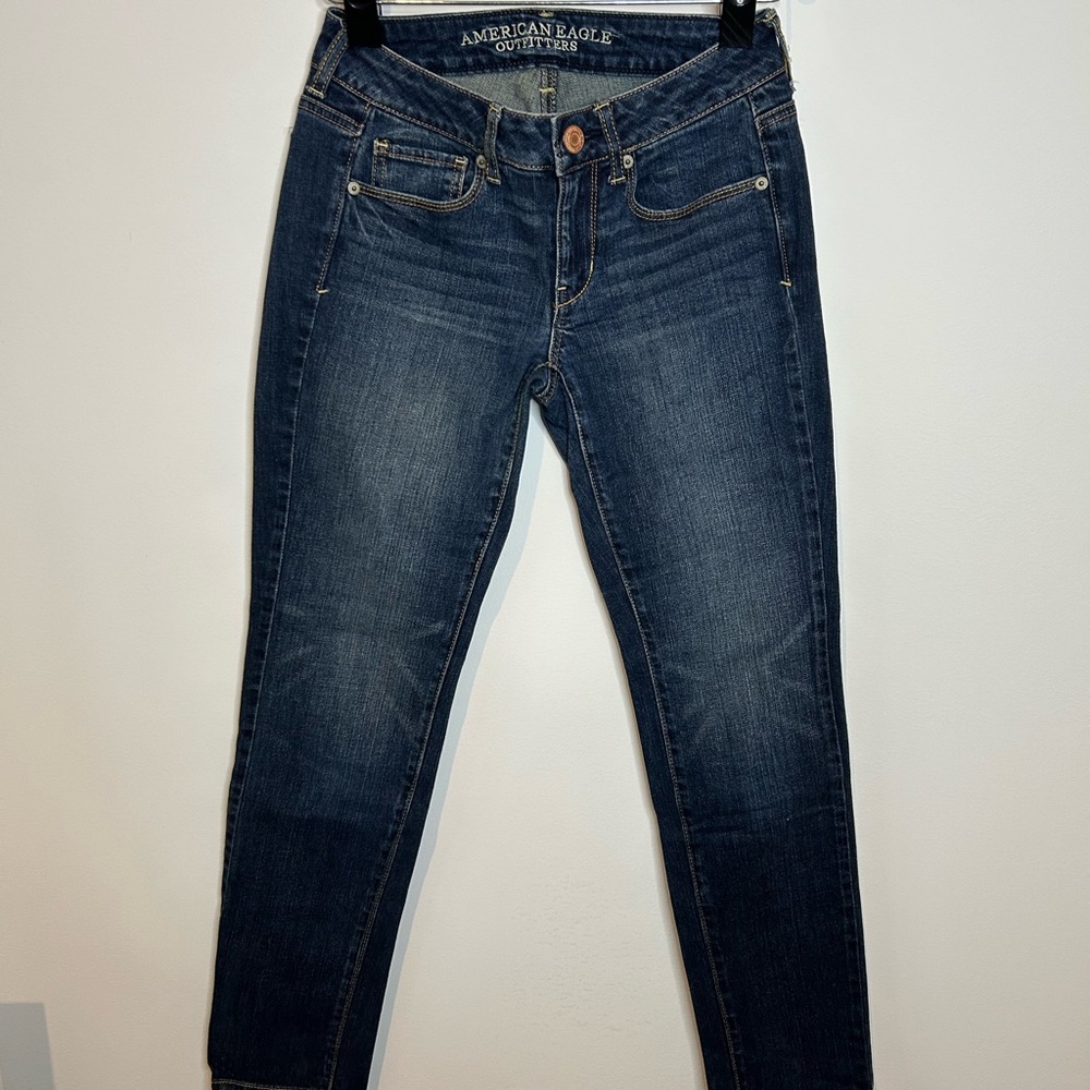 American Eagle Outfitters Dark Blue Ankle Jeans